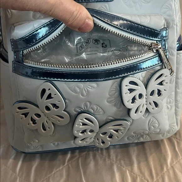 Loungefly Disney Minnie Mouse Blue Butterfly 🦋 Mini Backpack NWT - Picture 6 of 15